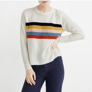 Madewell Placed Stripe Allister Pullover Sweater in Coziest Yarn